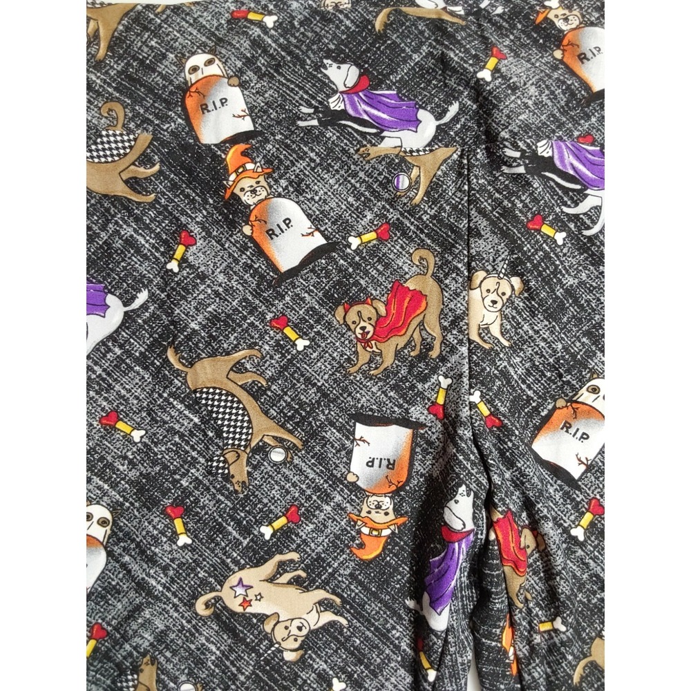 Halloween Women Leggings Dogs Puppy in Costumes Soft High Rise Size Large NWT